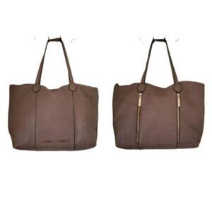 Steve Madden Tote Bag Shoulder Handbag Purse Tan Vegan Leather WOMEN'S WOMAN'S